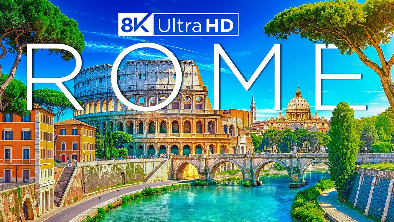 Рим 8K UHD – древние чудеса и яркая культура под успокаивающую музыку – 8K Video Ultra HD