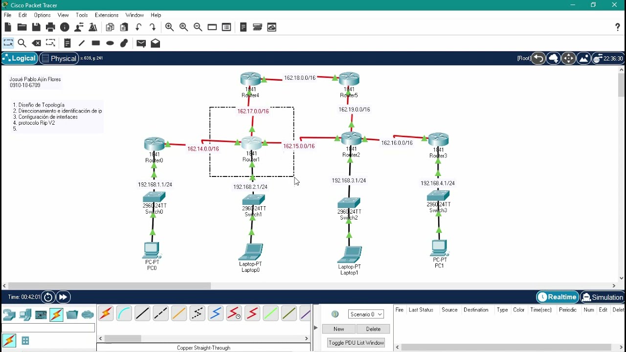 Enrutamiento Dinámico - Rip versión 2 - Packet Tracer