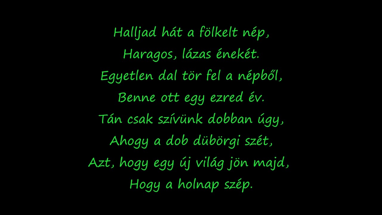 Do You Hear the People Sing Hungarian Lyrics (Hallod-e a n&eacute;p dal&aacute;t?)