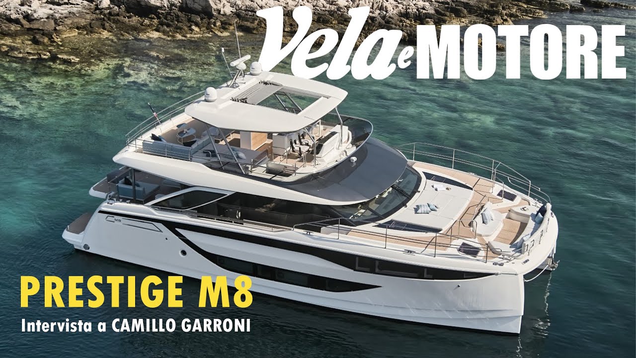 Il nuovo catamarano PRESTIGE M8 presentato dal designer Camillo Garroni