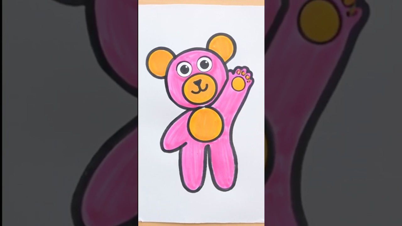 ✏️ Easy Bear Drawing From The Number 8 For Kids 🐻 #shorts #drawingforkids