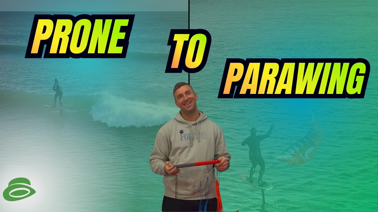 Chipping Into Waves on a Prone Foil Board Then Deploying a Parawing Full Tutorial