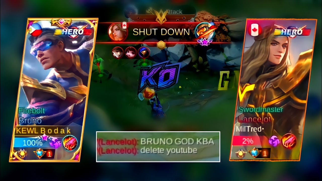 HERO LANCELOT VS HERO BRUNO  (delete youtube if i lose?) | BRUNO BEST BUILD S22 - MASTER BODAK MLBB