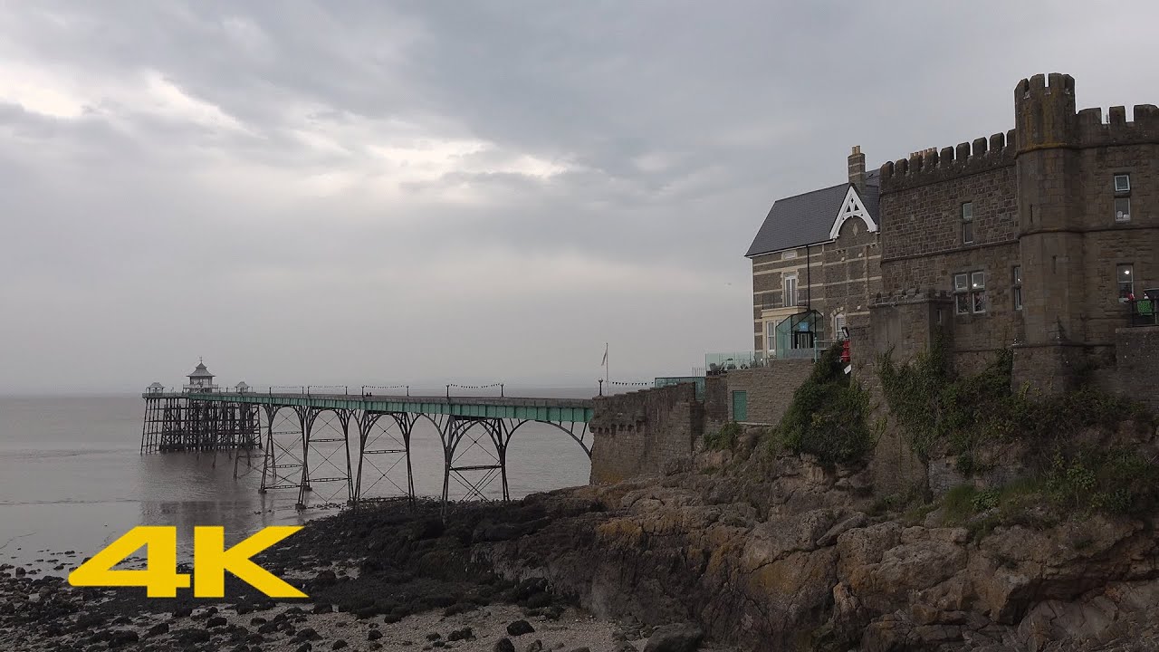 Clevedon Walk: Town Centre & Beach【4K】