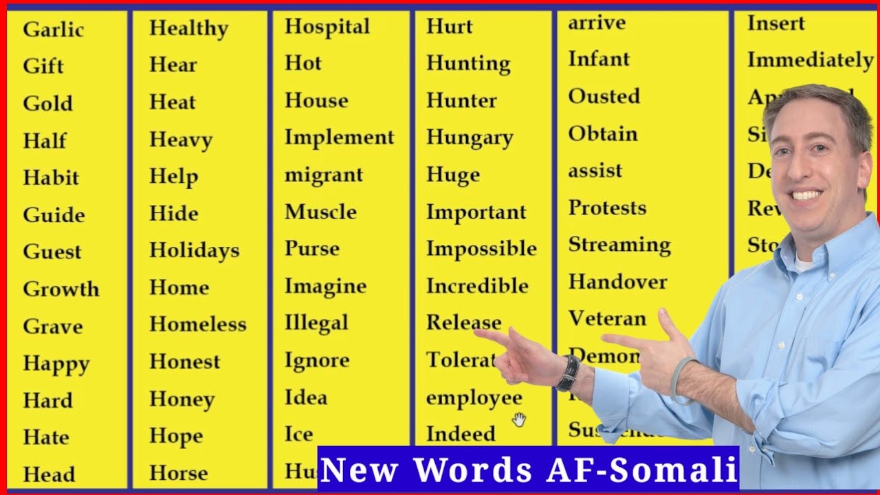 ku Baro English-ka AF-Somali || New Vocabulary words