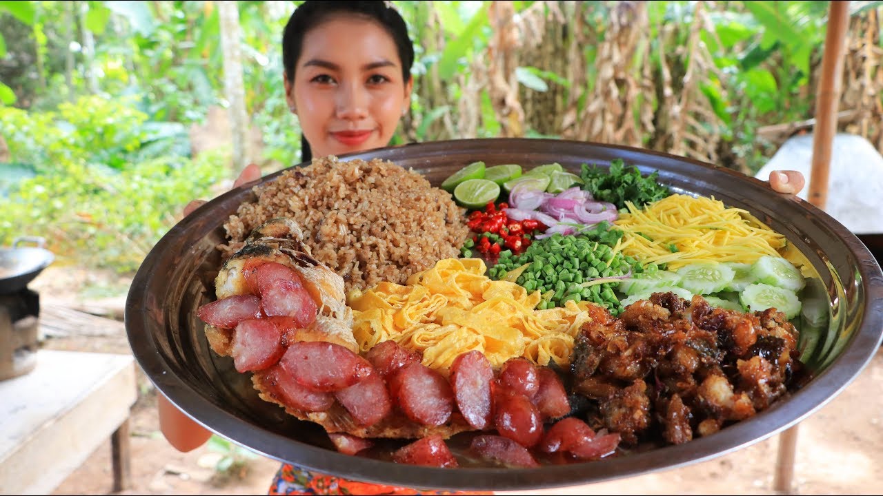 Yummy cooking Fry rice with shrimp paste recipe - Natural Life TV