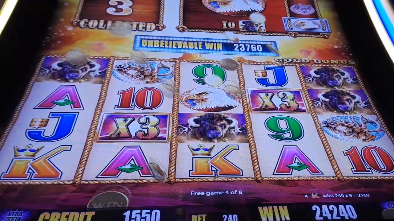 HUGE BONUS WIN And Great Line Hit On BUFFALO GOLD Slot Machine - SunFlower Slots