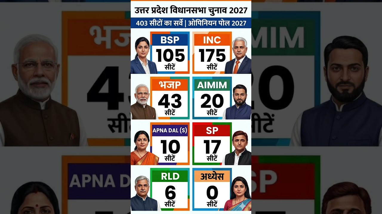 🚨UP Assembly Elections 2027 -Opinion Poll |Survey of 403 seats |Completedata for all parties🚨😍#bjp