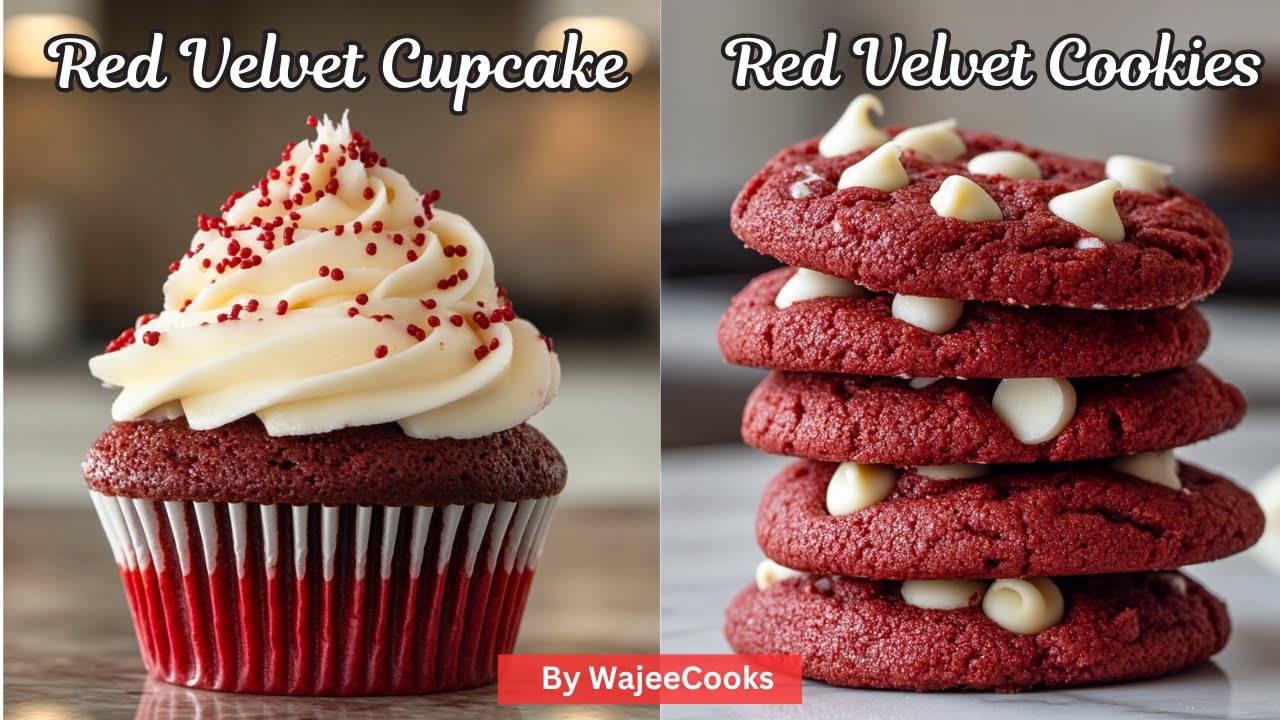 The Best Soft And Moist Red Velvet Cupcakes And Red Velvet Cookies Recipe By WajeeCooks