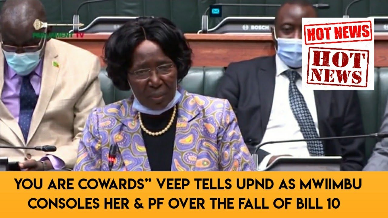 YOU ARE COWARDS” - VICE PRESENT TELLS UPND AS MWIIMBU CONSOLES HER & PF OVER THE FALL OF BILL 10