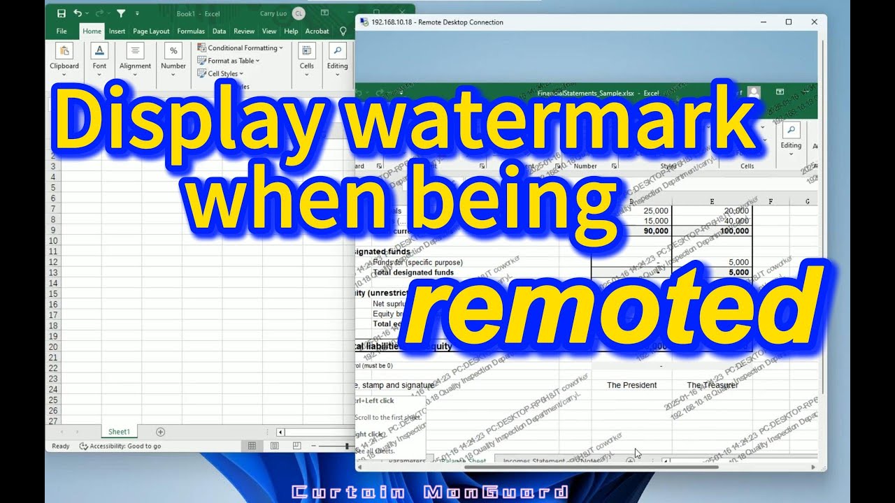display screen watermark when being remoted