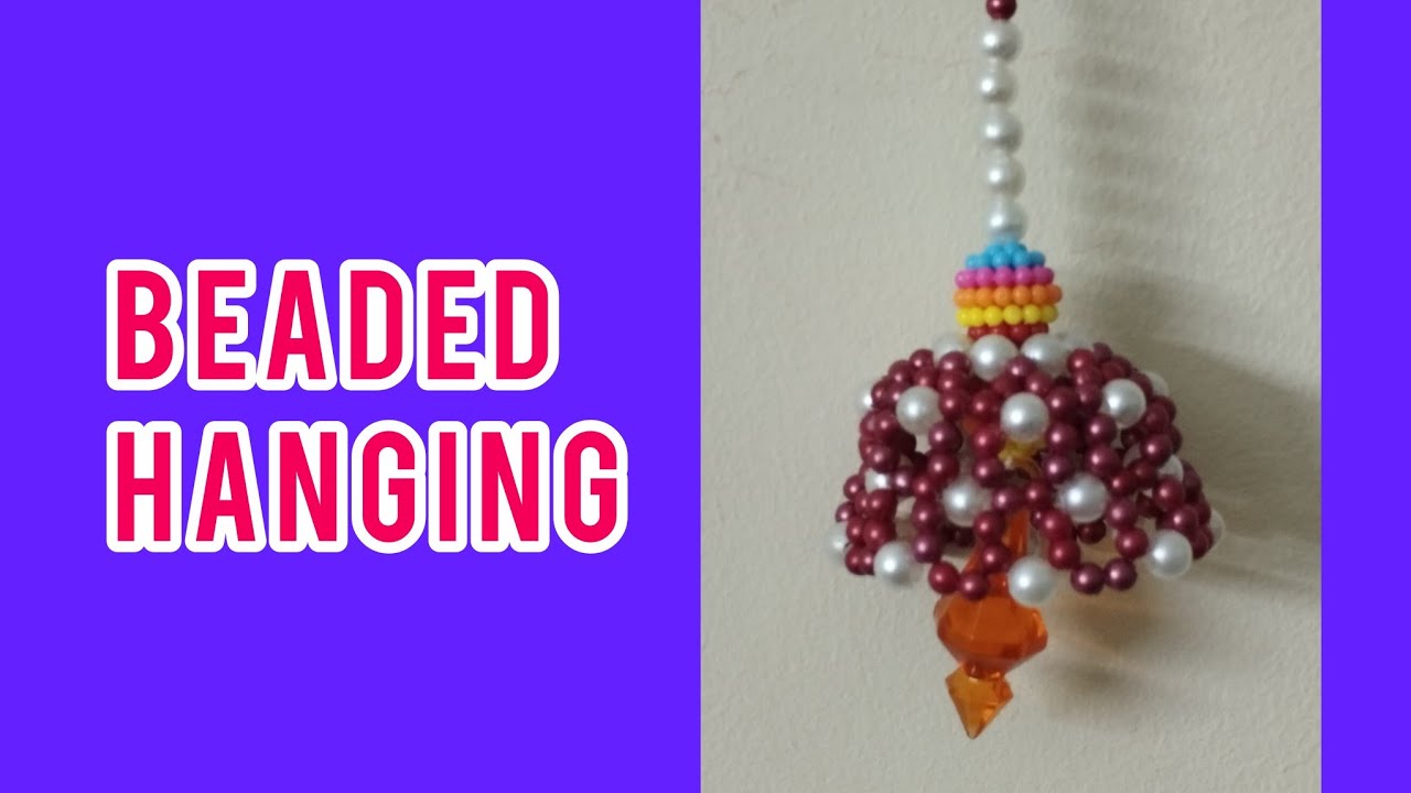How to make beaded umbrella hanging #diy #nehabeadsart #beaded craft