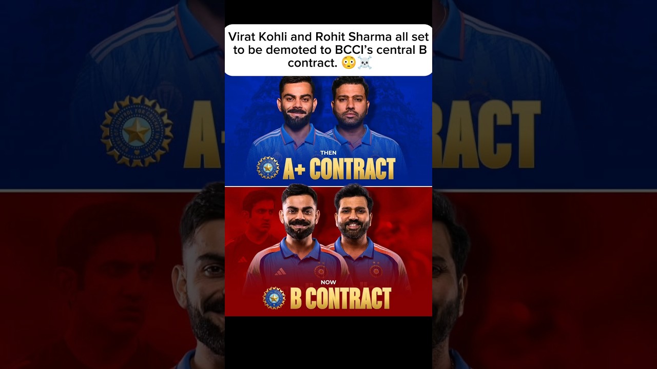Virat Kohli and Rohit Sharma all set to be demoted to BCCI&rsquo;s central B contract. 😳☠️#shortsfeed