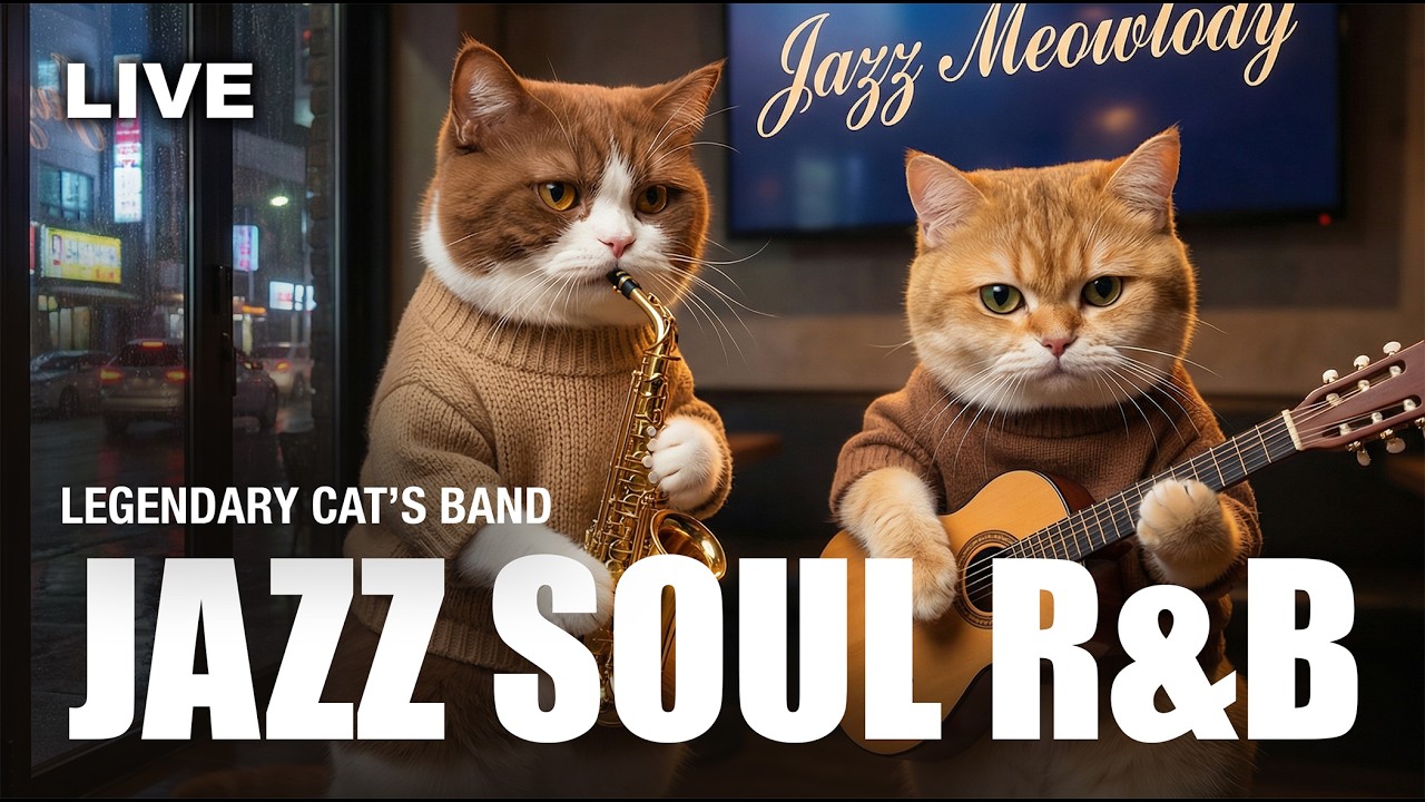 🔴 LIVE 24/7 | Cozy Jazz Soul R&B for Deep Work, Relaxation & All Night Calm – Jazz Meowlody
