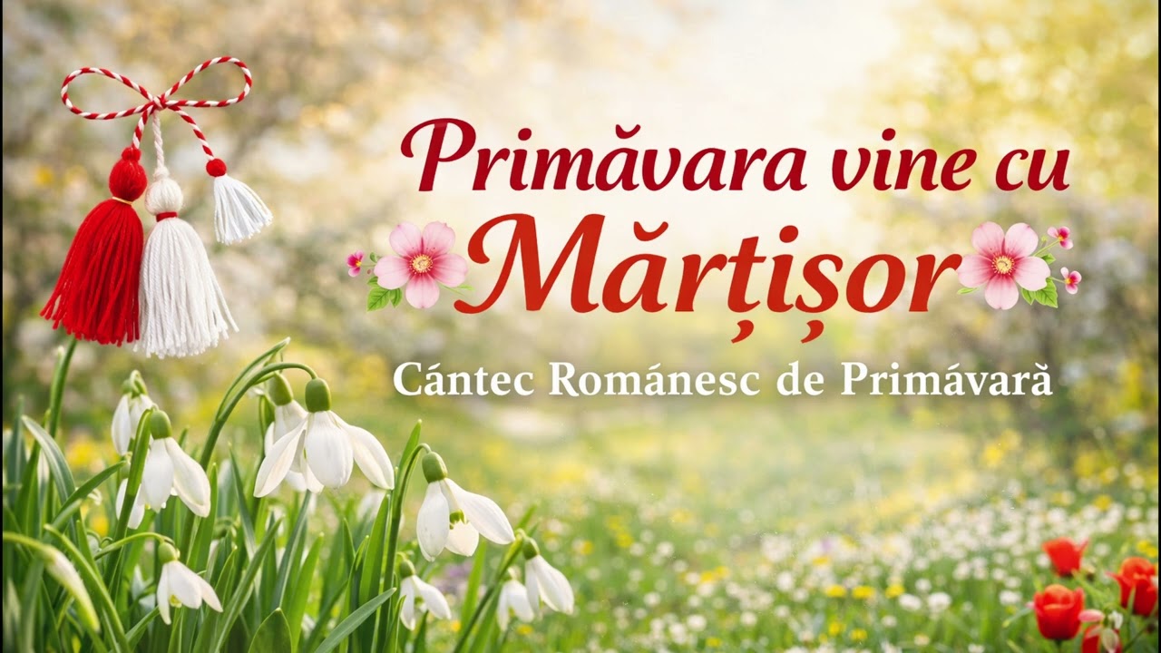 Primăvara vine cu Mărțișor 🌸 Cântec Românesc de Primăvară