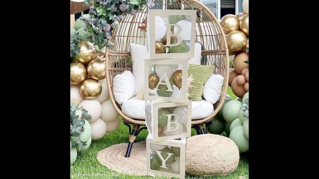 Eucalyptus Sage Green Baby Shower Blocks Baby Box, Baby Shower Decorations