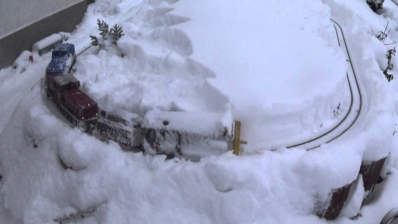 Lgb Maienstein Schneebeseitigung mit der Dampfschneeschleuder und 3fach Traktion