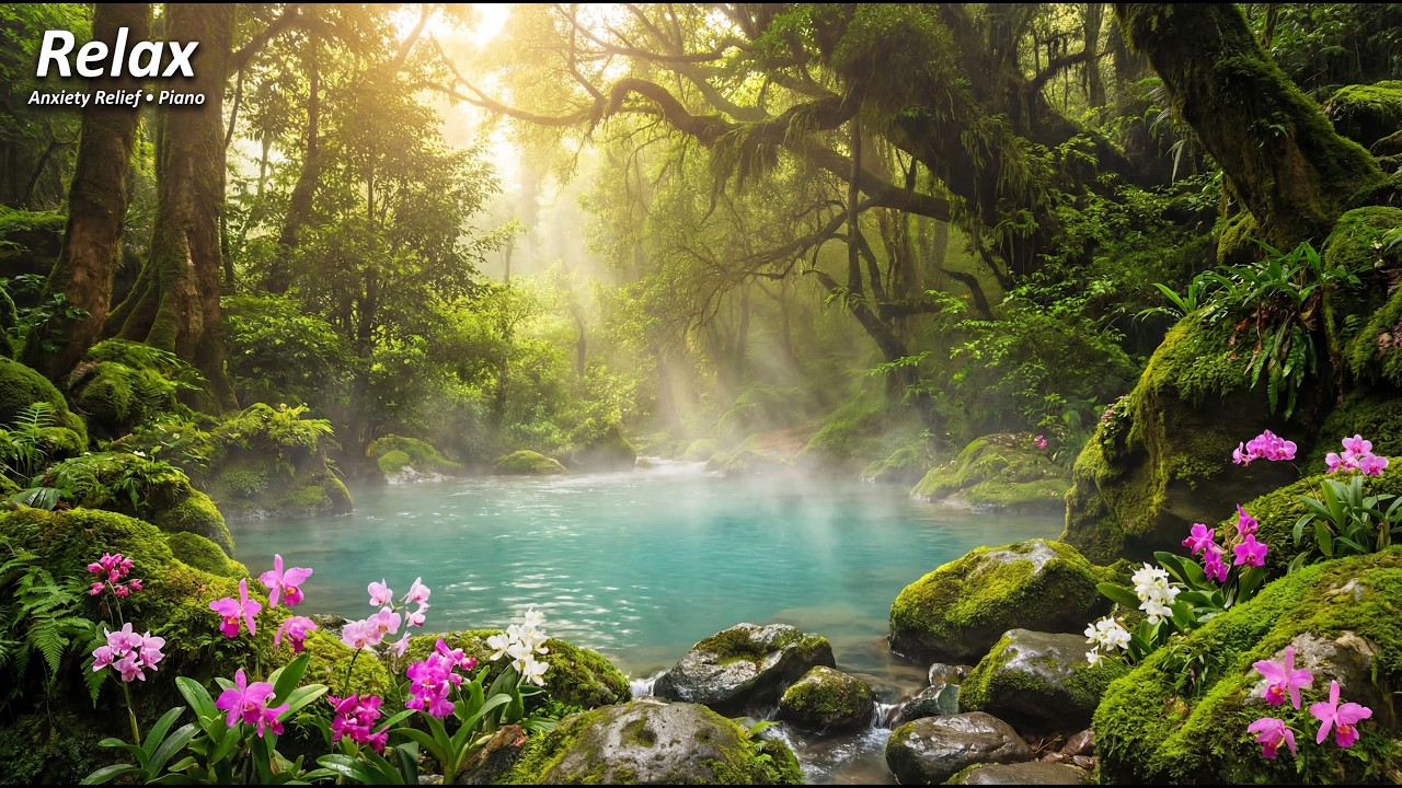 Gentle Piano Music 🌿 Calming Relaxing Music for Anxiety Relief, Beautiful Nature, Meditation & Rest
