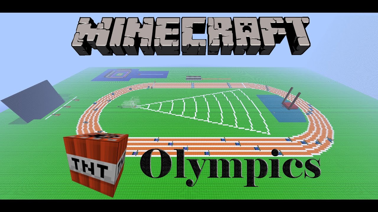 Minecraft TNT Olympics, эпизод 4: бег с барьерами и опорный прыжок на 400 метров