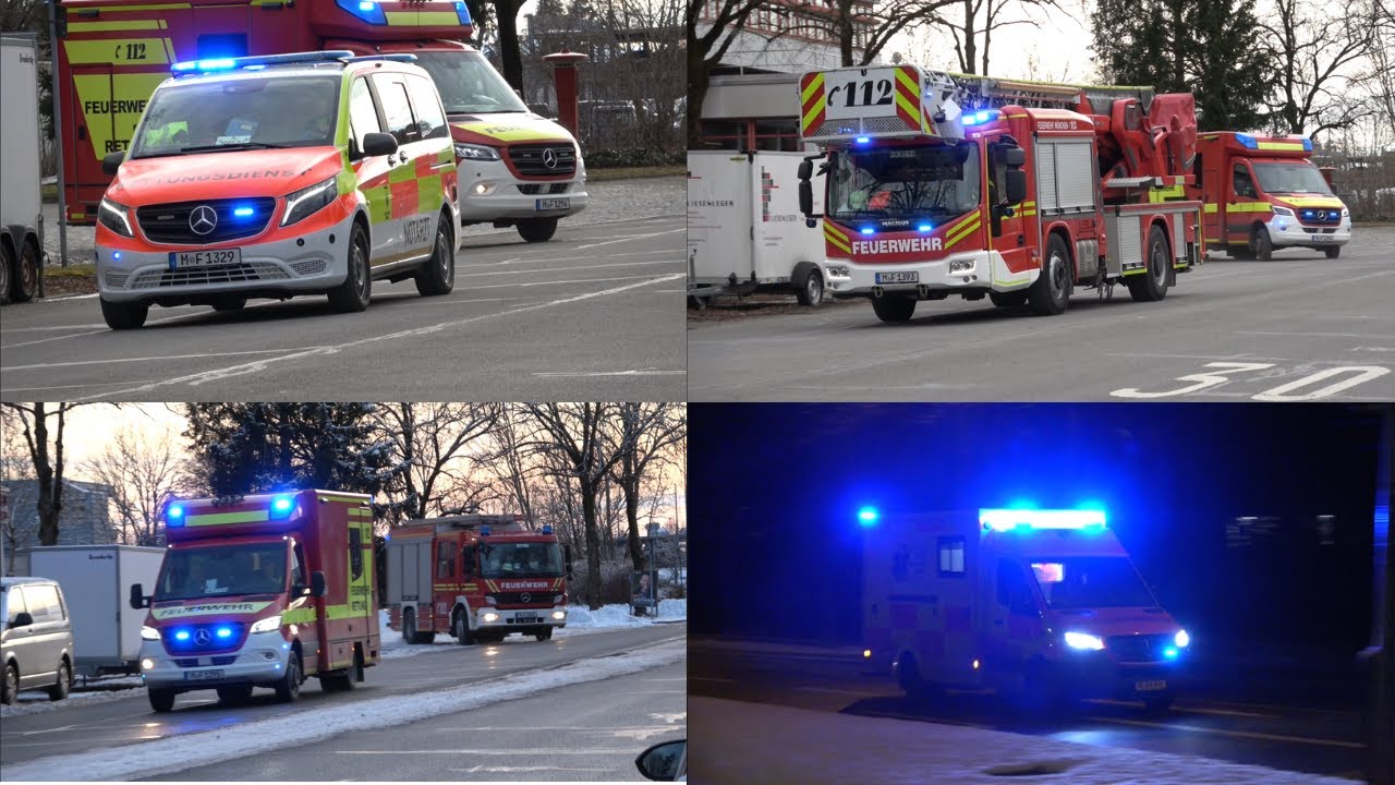 [LEICHENZUG] Einsatzfahrten RD und FW an der Feuerwache 9 München
