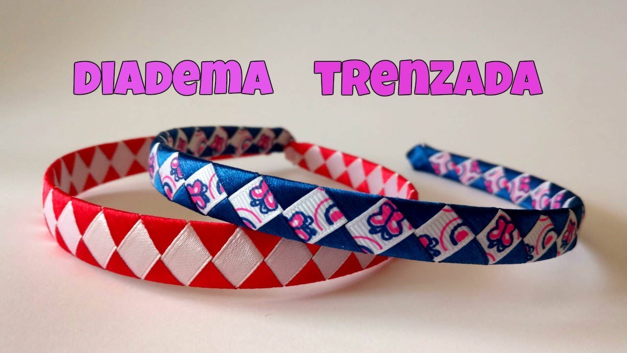 DIADEMA TRENZADA con CINTA de RASO/ modelo ROMBOS.