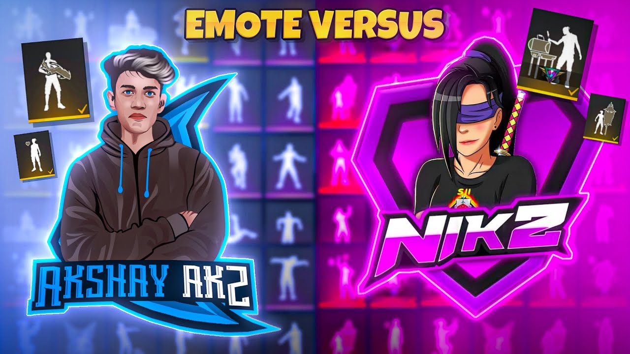 Nikhitha Nikz Vs Akshay Akz Legendary Emotes Collection War 😍 Free Fire Emotes Collection In Kerala