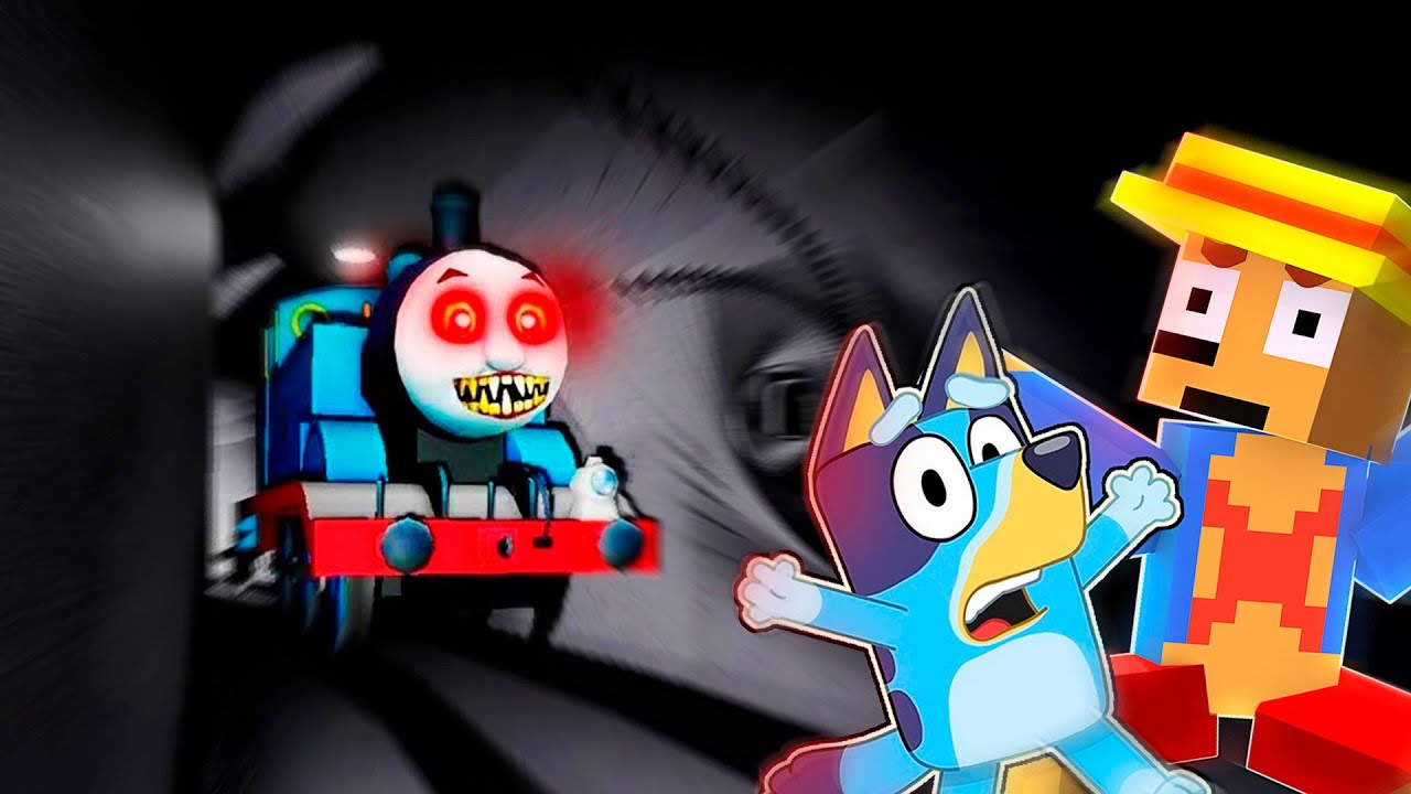 PANCRI Y BLUEY ESCAPAN DEL TREN THOMAS.EXE 😱