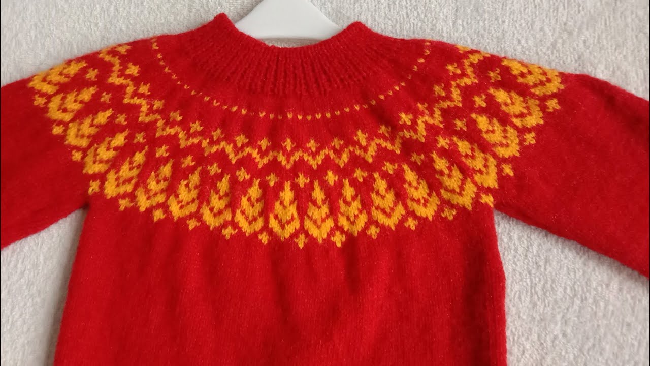 Girls Sweter for 7-8 Years बच्चों के लिए योक नेक स्वेटर बनाएं #diycrafts #baby #handmade part-1