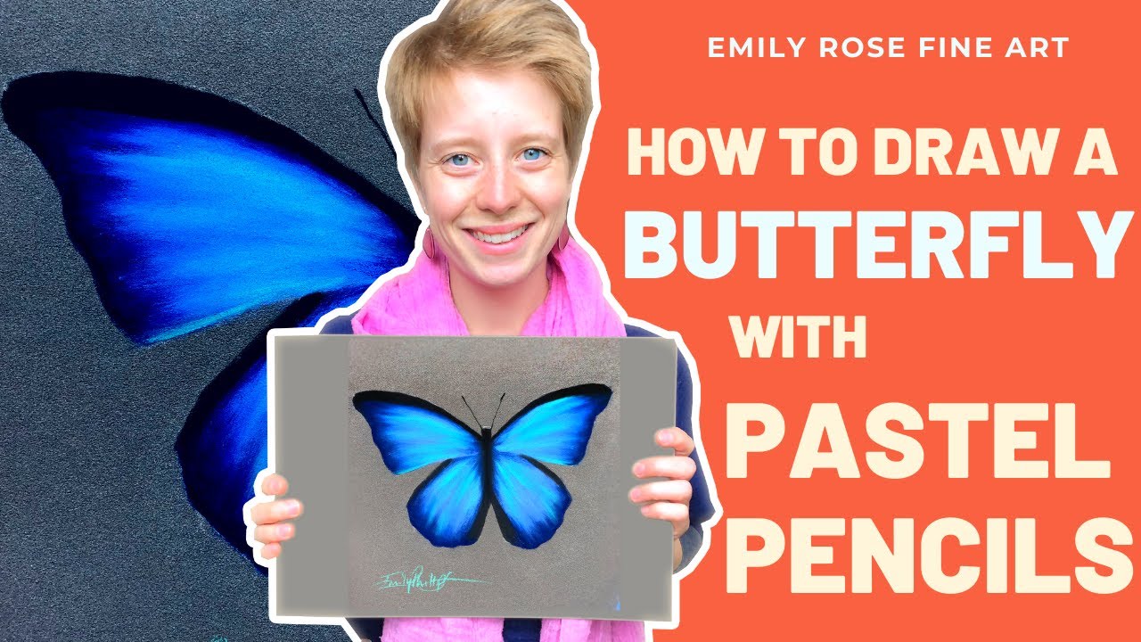 How to draw a butterfly with pastel pencils | Easy Step by Step | Beginners