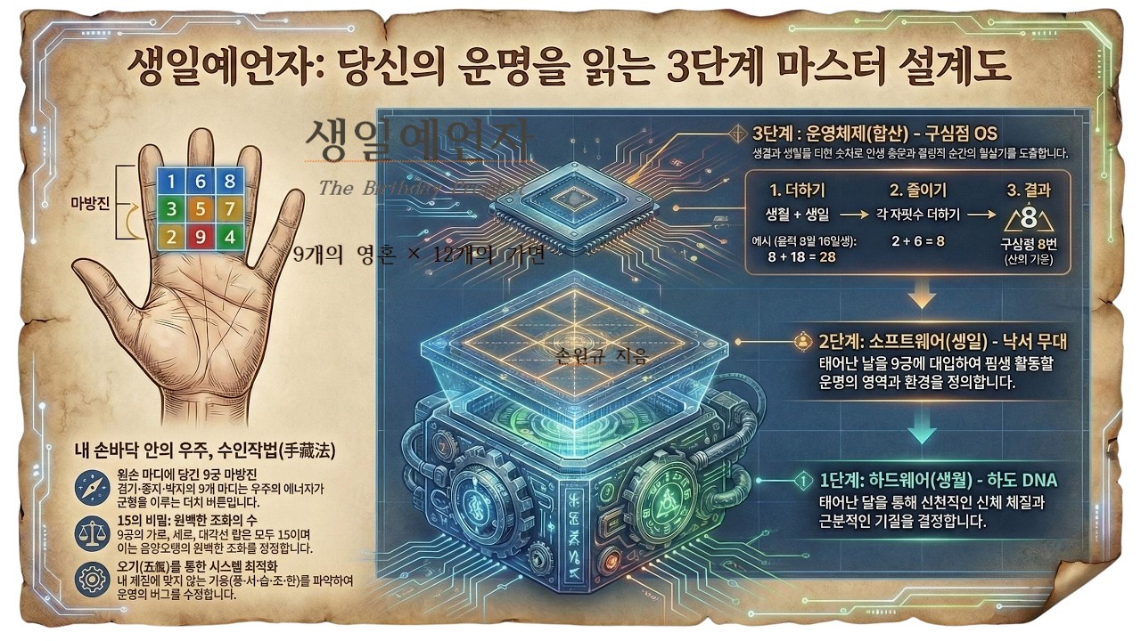 [생일예언자] 내 손안에 숨겨진 운명의 지도 🖐️ 음력 생일로 2초 만에 나의 '핵심 숫자' 찾는 법
