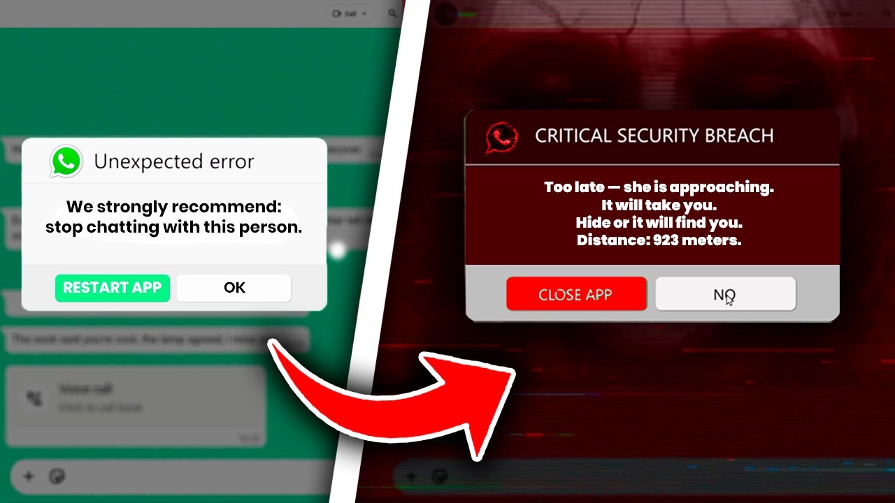 Этому чату в WhatsApp НЕ ДОЛЖНО существовать (экран завершения работы WhatsApp)
