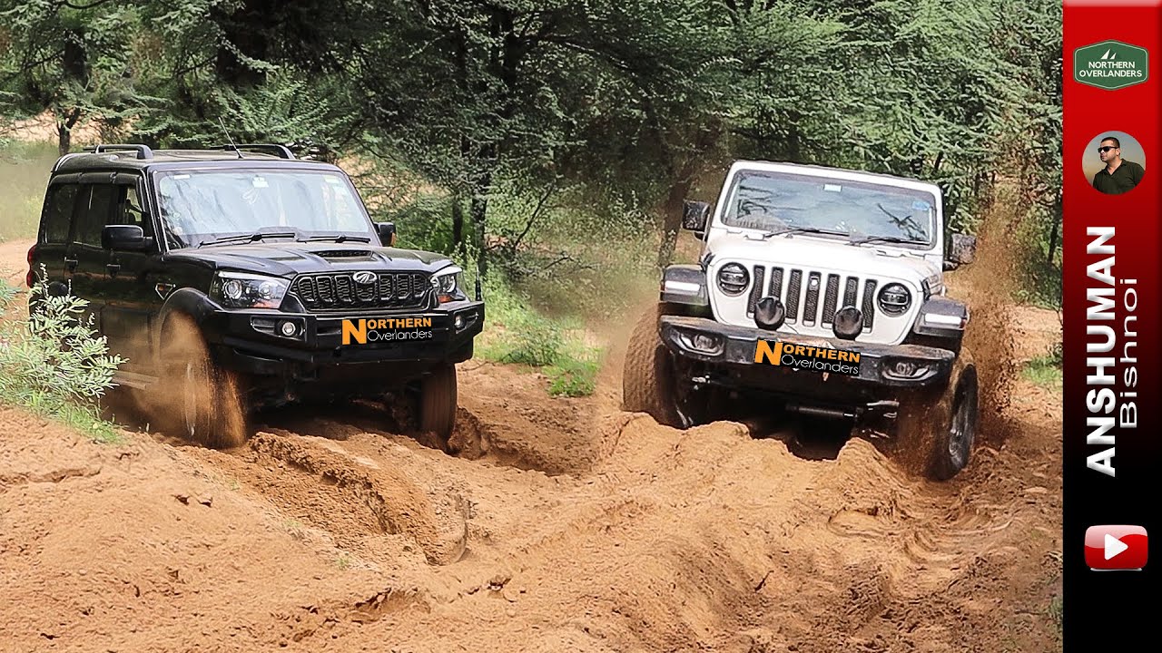 Sandy offroad climbs: Wrangler Rubicon, new & old Thar, Fortuner, Scorpio 4wd, Pajero Sport, Isuzu