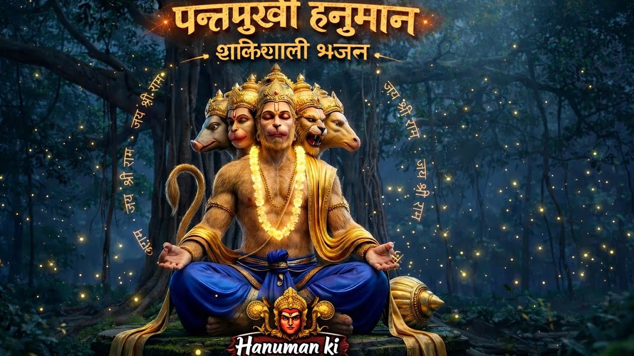 🙏 पञ्चमुखी हनुमान शक्तिशाली भजन Female Voice Sanskrit Bhakti Song 2026 #aivideo #panchmukhihanuman 