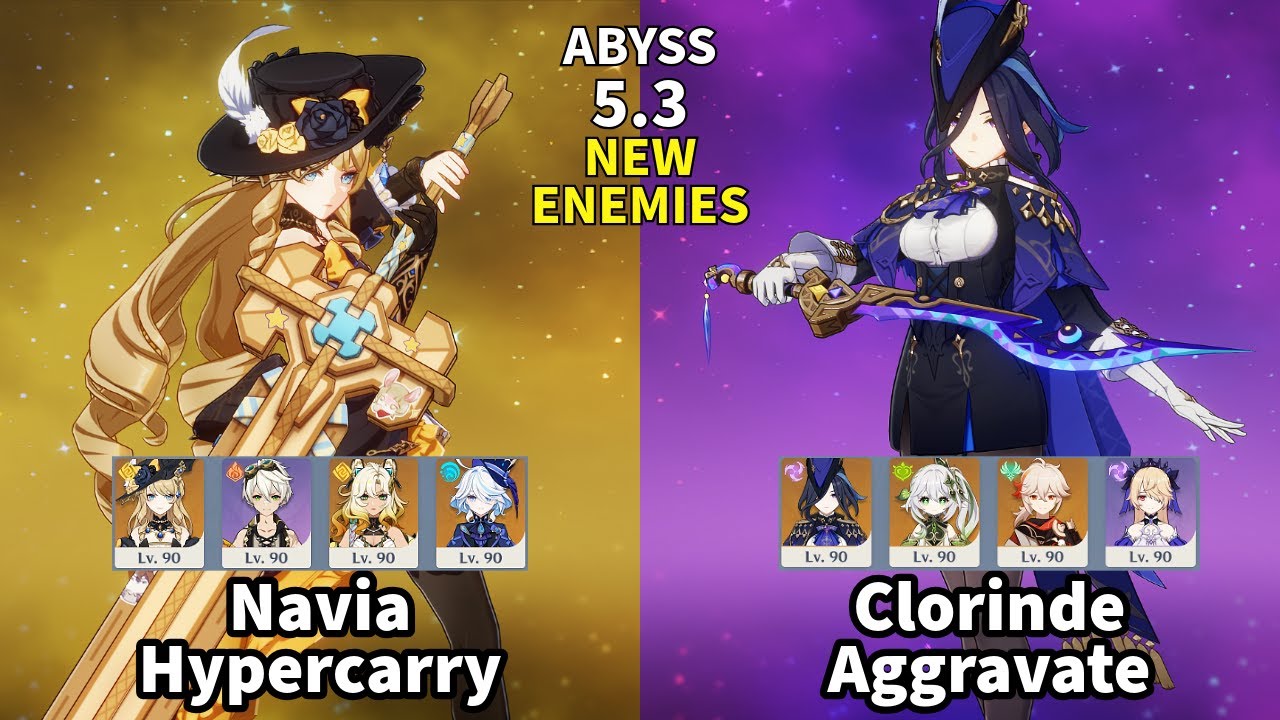C0 Navia Hypercarry & C0 Clorinde Aggravate, Spiral Abyss 5.3 Genshin Impact