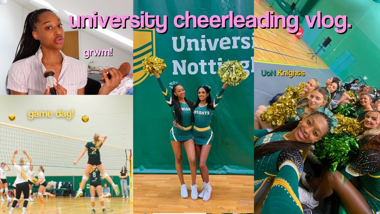 day in a life of a uk uni cheerleader! GRWM + makeup & game day vlog!