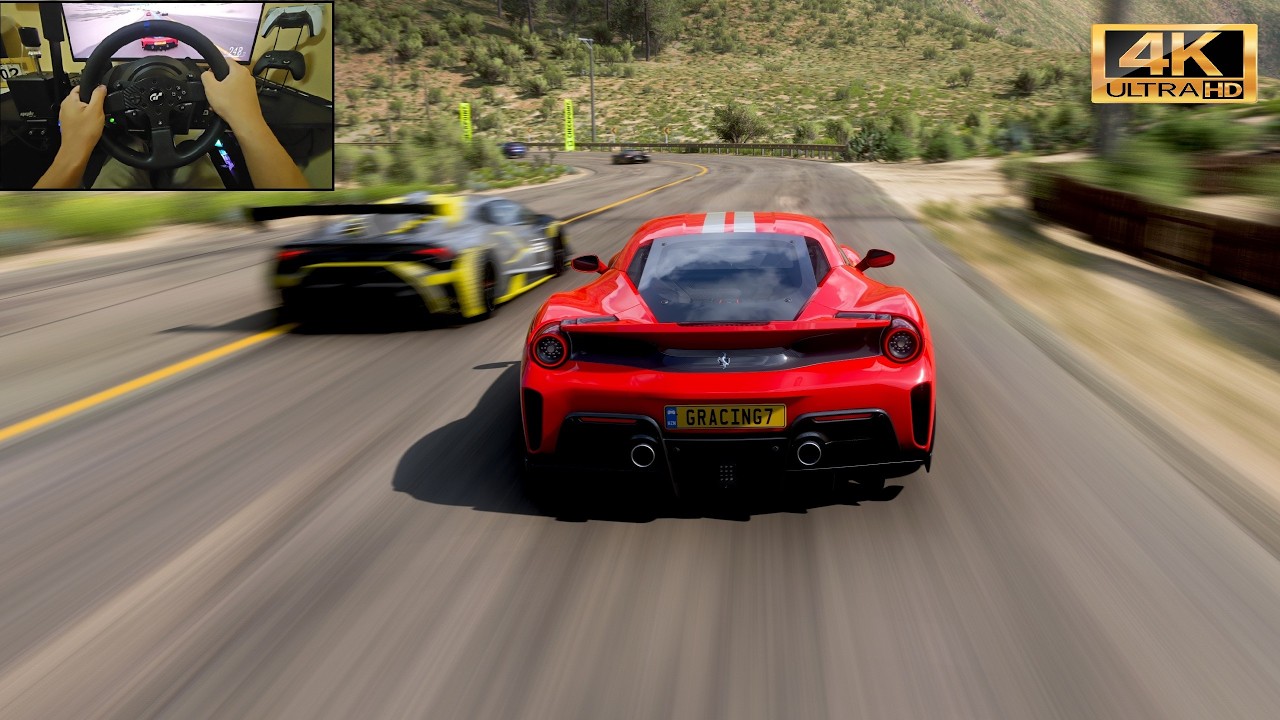Ferrari 488 Pista 2019 | Forza Horizon 5 | Thrustmaster T300RS GT Gameplay | 4K Ultrawide