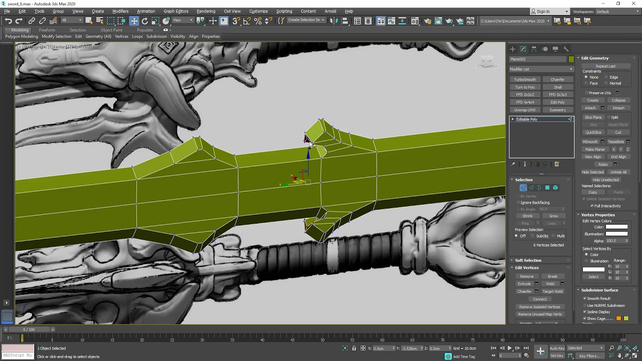 【委：ZB建模教程 3A级别游戏武器完整次世代教程ZBrush】高清教程 4 2 Sword Blockout