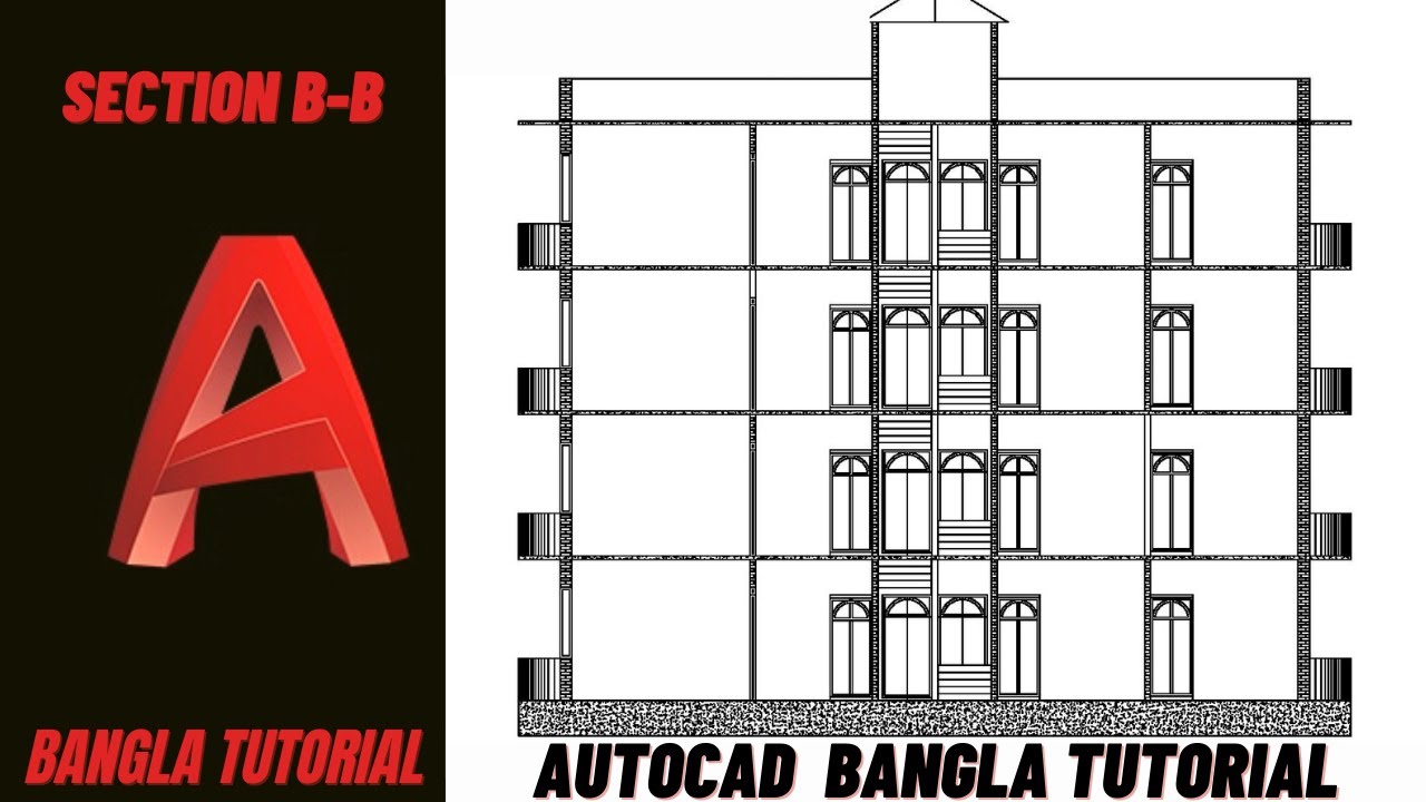Section B-B in autocad drawing tutorial | how to draw section in autocad bangla tutorial