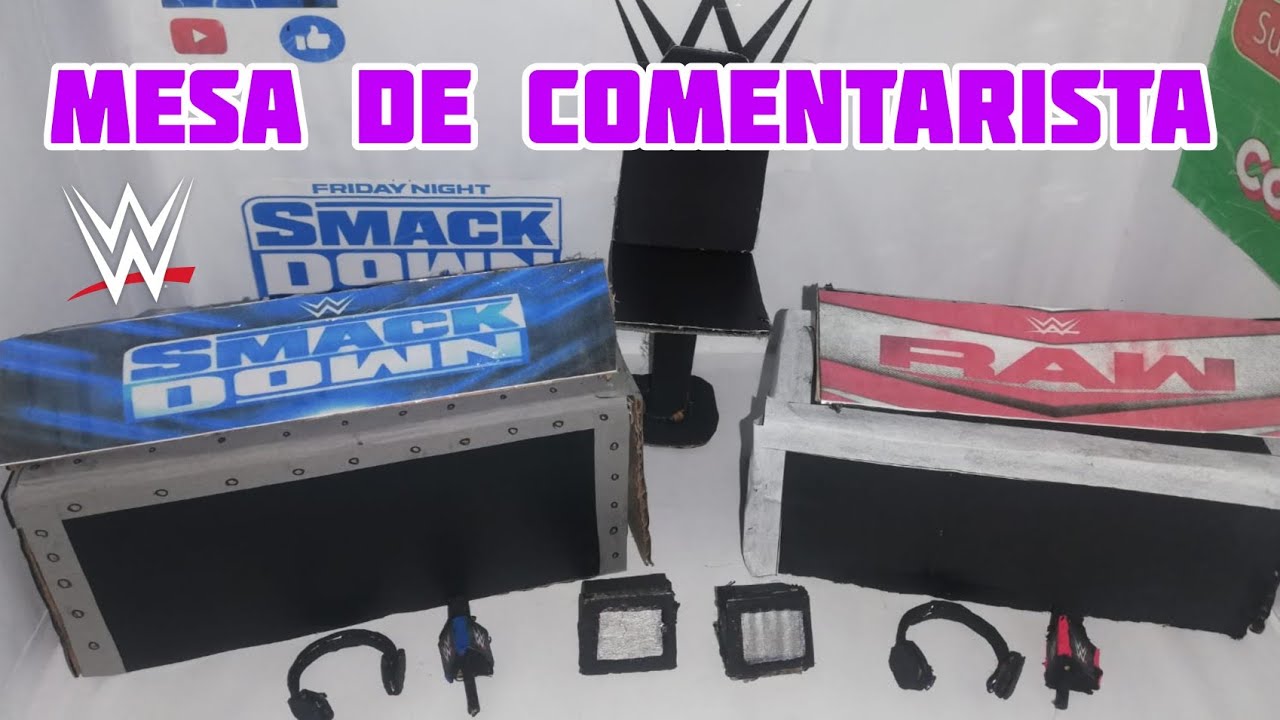 COMO HACER UNA MESA DE COMENTARISTA ROMPIBLE para figuras de la WWE/ FACIL Y RAPIDO
