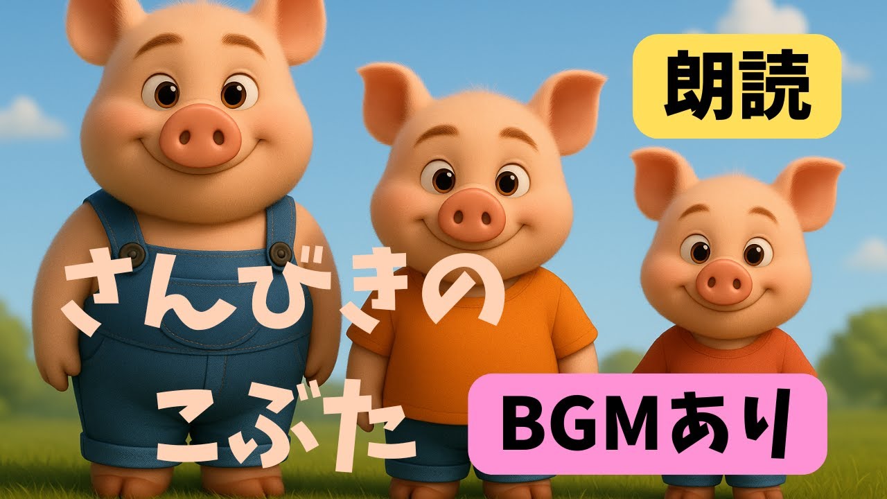 【さんびきのこぶた】ゆったり昔話｜赤ちゃん〜高齢者まで心やすらぐ癒しの朗読・紙芝居アニメ【Three Little Pigs Japanese ver.】
