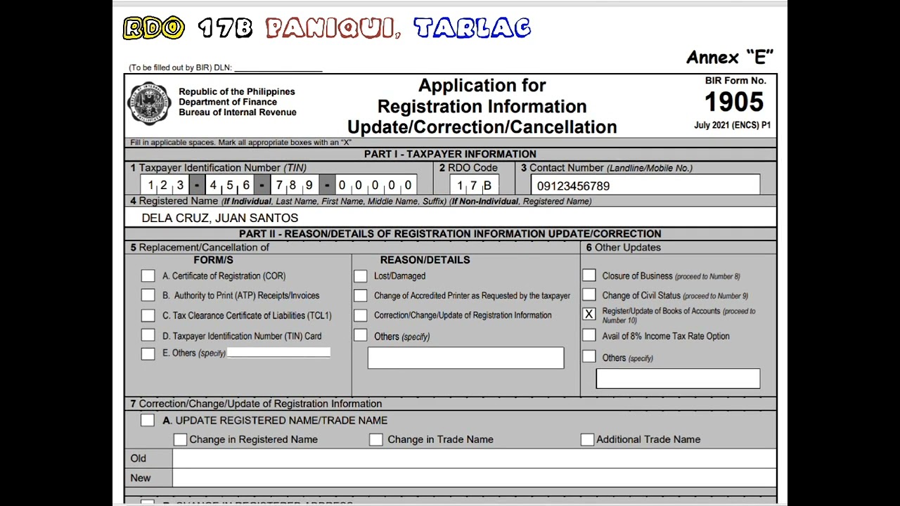 📍How to fill-out BIR Form 1905 for Registration of Books of Accounts?