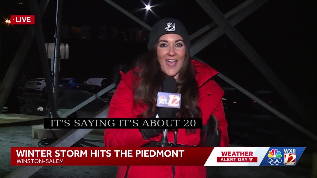 Sleet steadily falling in Winston-Salem