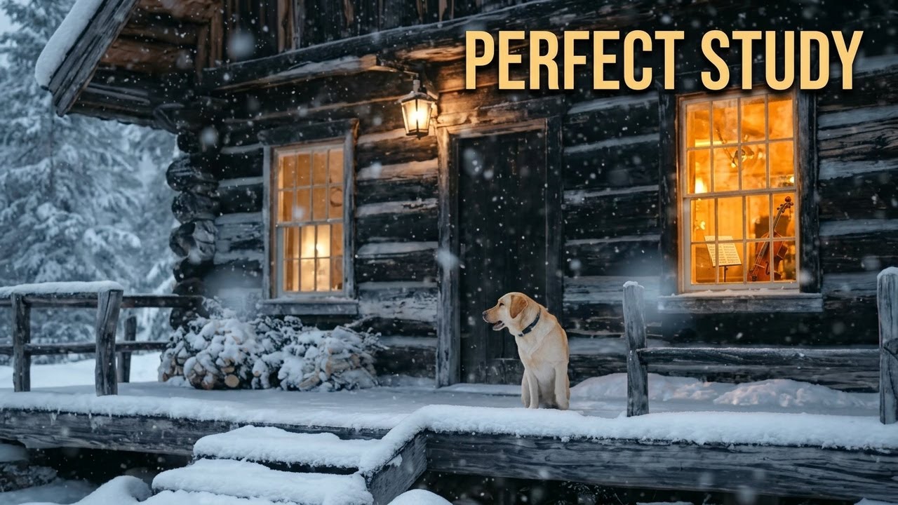 Snowfall Outside the Cabin | Soft Piano and Cello for Studying