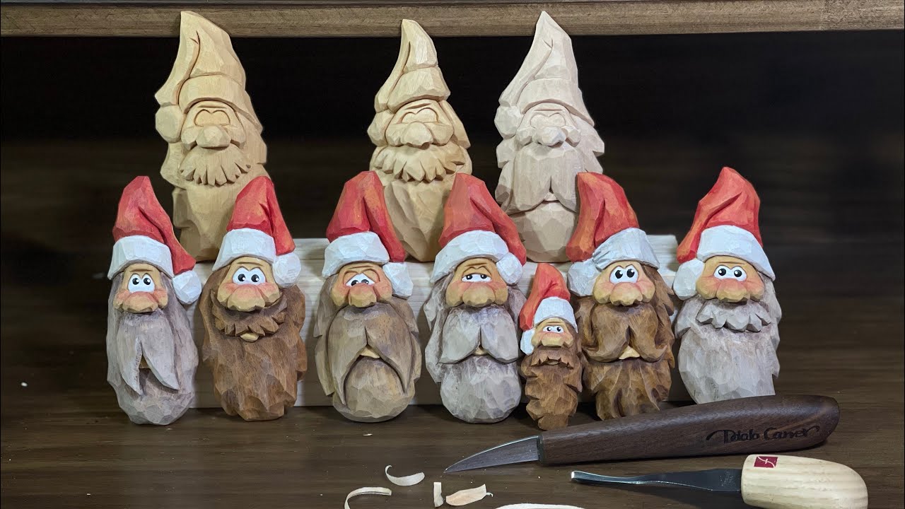 [우드카빙] 산타 목각인형 조각하기 Woodcarving-Carve a Santa's face