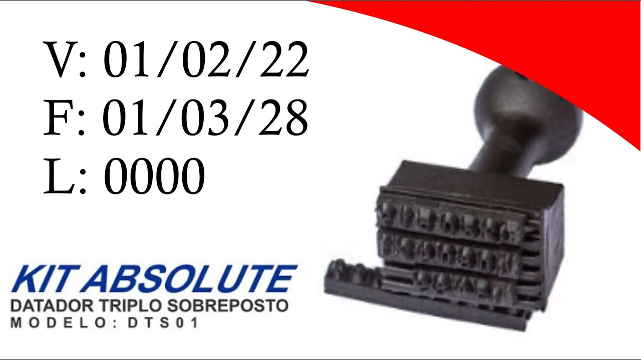 Carimbo Datador Absolute | Data, Lote e Controle de Produção