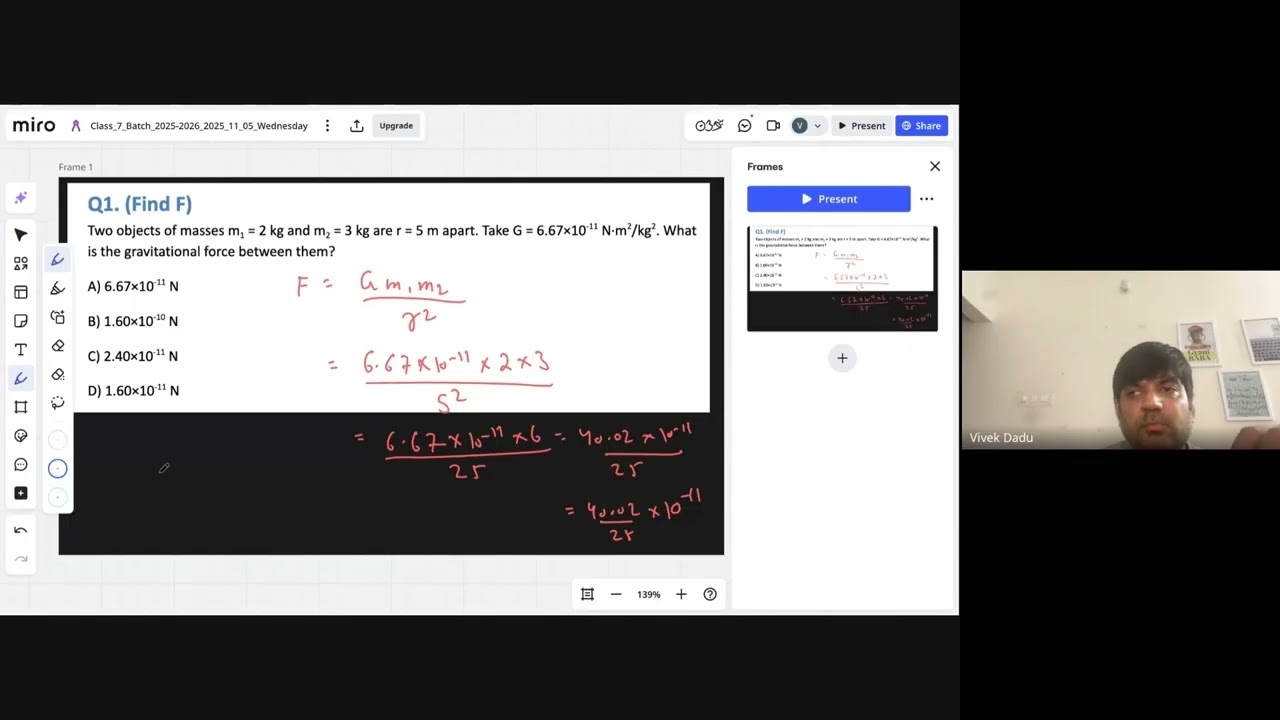 Class 7 Batch 2025-2026 Chemistry 2: Questions on gravitational force