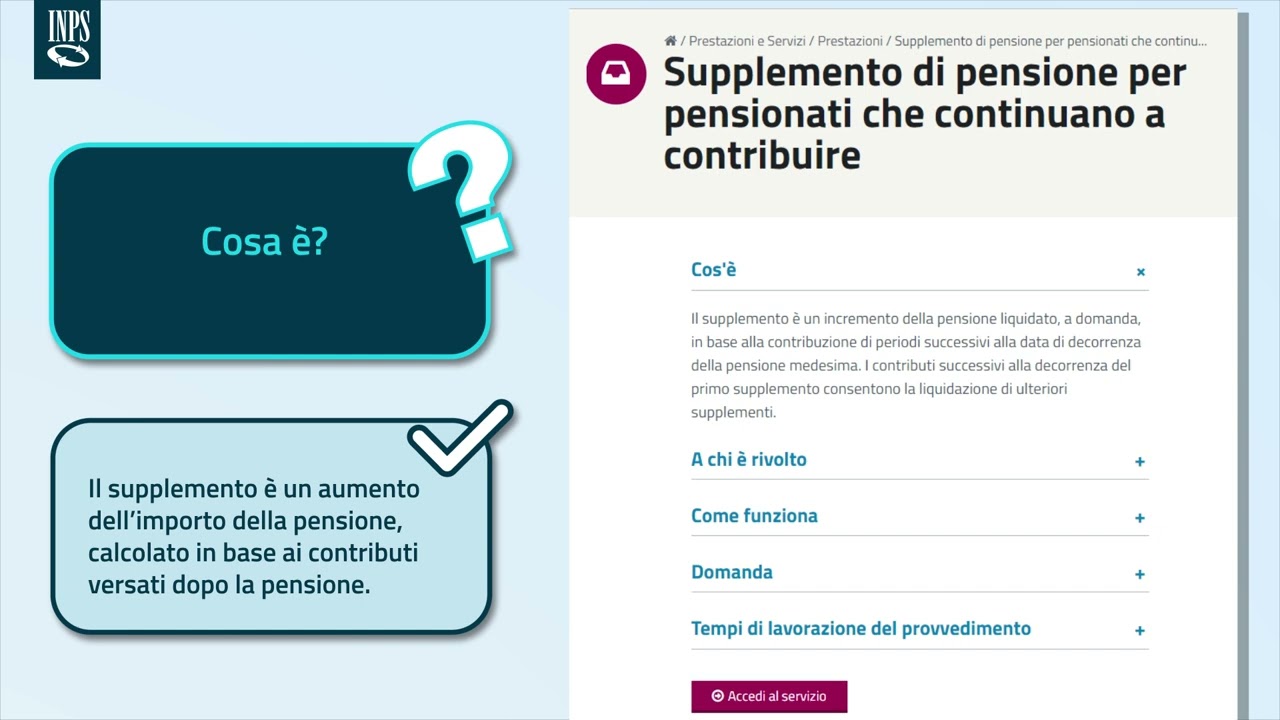 Supplemento di pensione per pensionati che continuano a versare i contributi