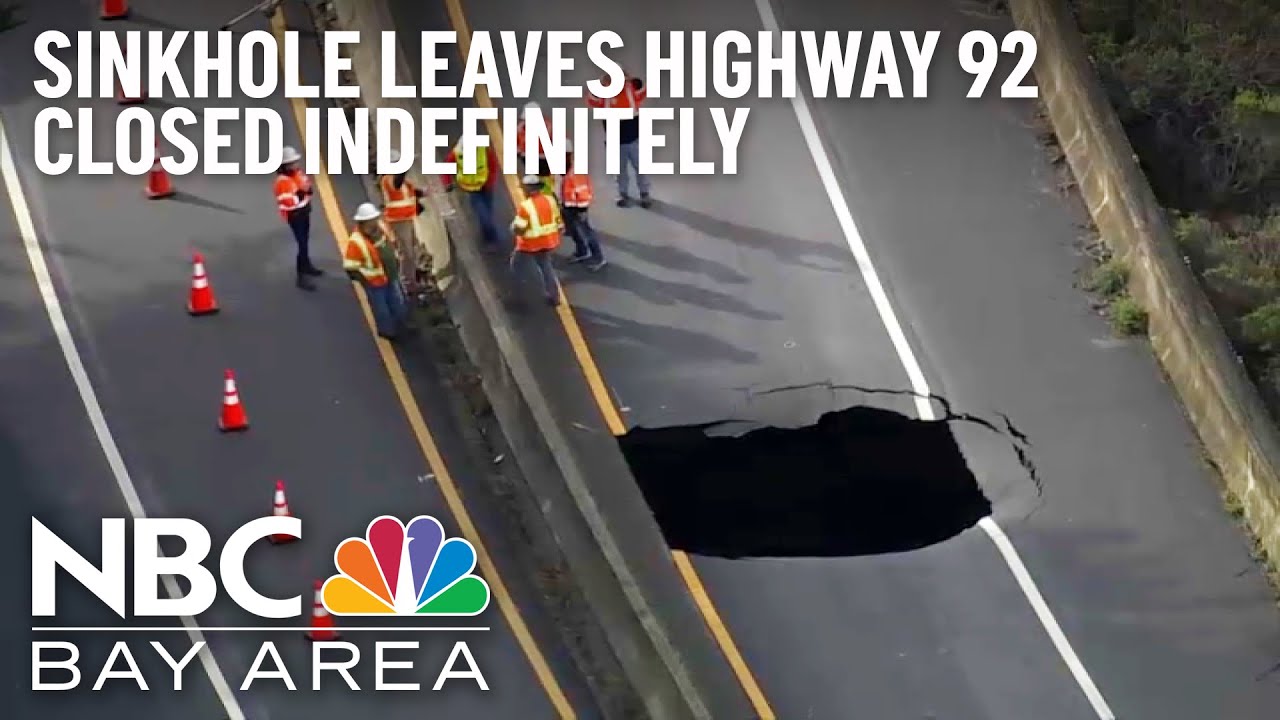Sinkhole Shuts Down Highway 92 in San Mateo County Indefinitely