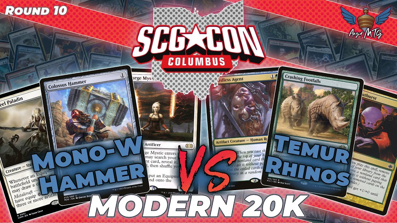MTG Modern | Mono-White Hammer vs Temur Rhinos | SCGCON Columbus Modern 20k | Round 10