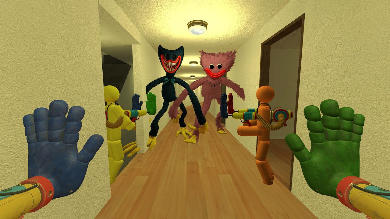 Nightmare PARTY! Nightmare Kissy Missy & Nightmare Huggy Chase 100 Players in Liminal Hotel in Gmod